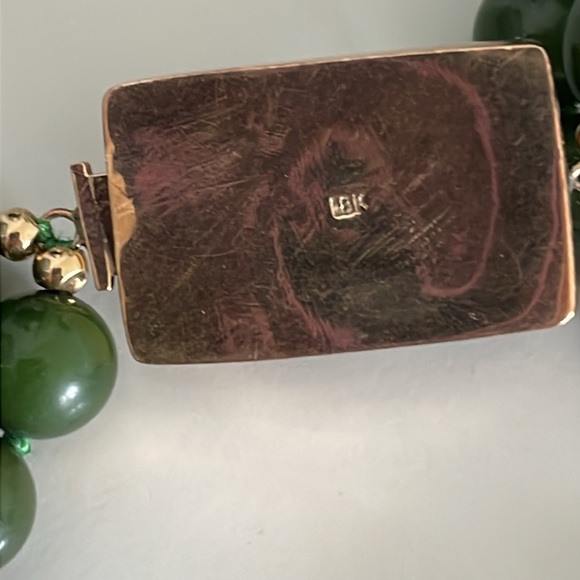 18k Old Jade necklace - Picture 9 of 9